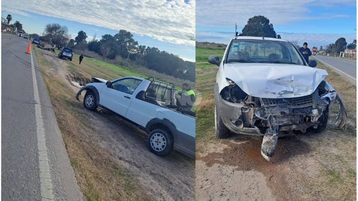 Fuerte accidente en Ruta 11: un auto volcó tras un violento choque en Recreo