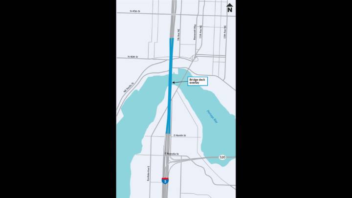 Nightly northbound I-5 express lane reductions scheduled Aug. 25 to Sept. 11 in Seattle