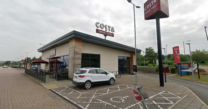 Busy Costa Coffee drive-through at Derby retail park applies to open 24 hours a day