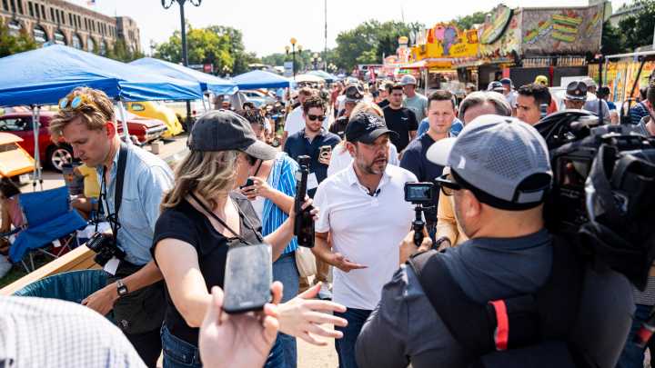 Ruben Gallego visits the Iowa State Fair, raising questions about 2028
