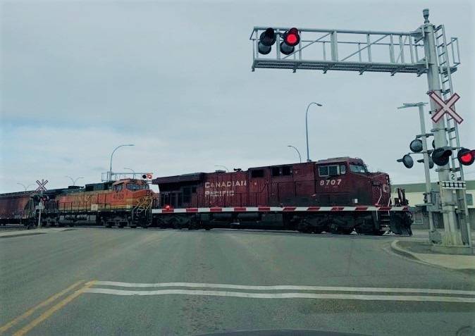 Familiar train horns carry a safety warning in Lacombe