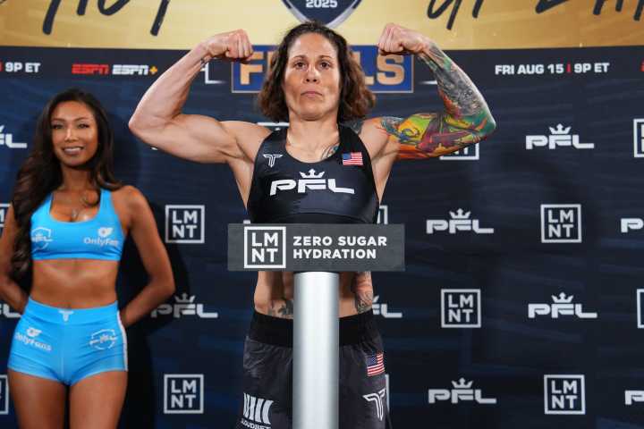 Liz Carmouche knocks out Jena Bishop to win the PFL Women's Flyweight World Tournament
