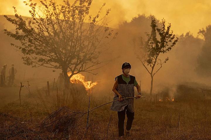 La "agonía" en Ourense, la provincia que más arde: 40 vecinos de Soutelo Verde esperan, pala en mano, a que "el fuego llegue"