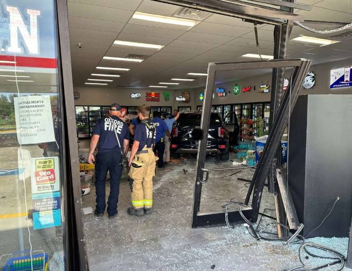 Vehicle Crashes Into Oxford Gas Station