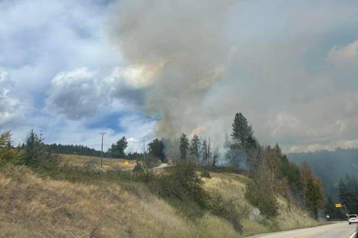 Evacuations underway as wildfire burns off Highway 33 near Kelowna