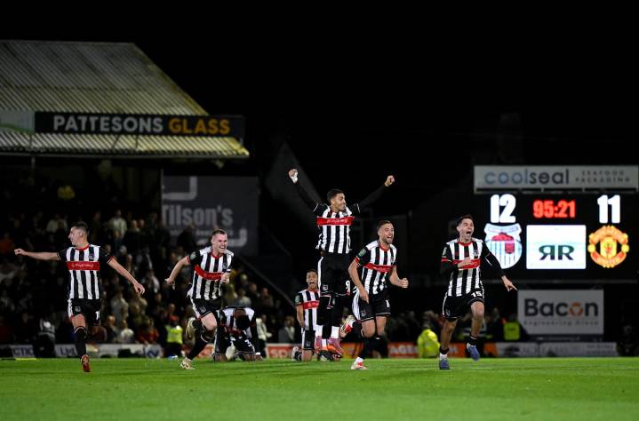 Grimsby 2-2 Manchester United (12-11 on pens): League Two side dump Ruben Amorim's giants out of Carabao Cup