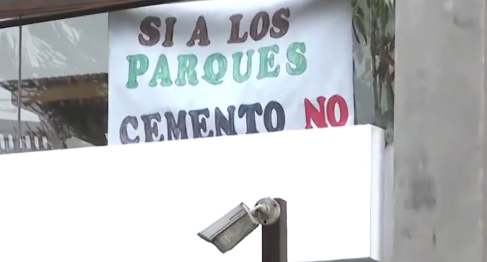 Vecinos de Miraflores protestan contra instalación de módulo de seguridad en parque Leoncio Prado | Carlos Canales 