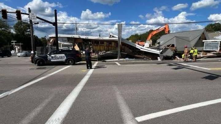 Hopkinton construction collapse blocks part of busy road