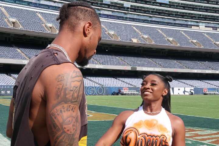 Simone Biles Reveals Custom Outfit With Designer Bag for Jonathan Owens’ Bears Game Simone Biles finally talks about her custom outfit that she wore to Jonathan Owens' and the Bears' pre-season game a