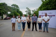 Gobernadora de Colima entrega la pavimentación de la Calzada Aguilar, en Coquimatlán