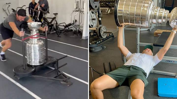 Reinhart trains with Stanley Cup in Vancouver