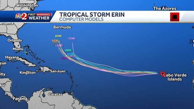 Tracking Tropical Storm Erin: Maps, spaghetti models