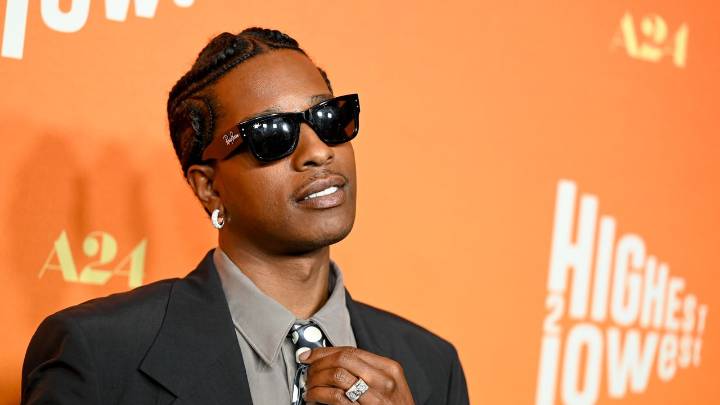 A$AP Rocky Borrows Rihanna’s Suit and Polka Dot Tie To Walk the Red Carpet