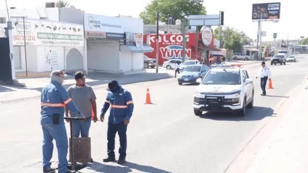 Personal de Agua de Hermosillo atiende a manifestantes
