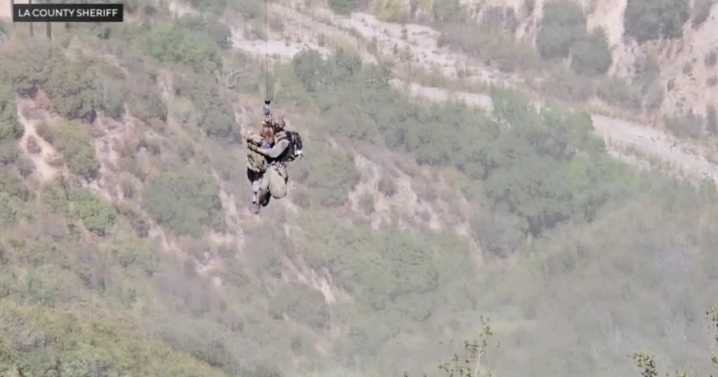 Woman rescued after 300 foot plunge off side of Angeles Crest Highway