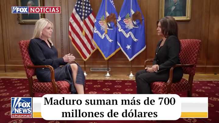 EE.UU. incauta 700 millones de dólares en activos de Nicolás Maduro, revela la fiscal Pamela Bondi