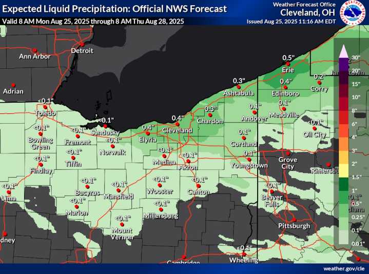 Fall-like chill moves into NE Ohio with lake-effect clouds and showers