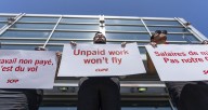 Air Canada flight attendants picket at 4 major airports as bargaining continues
