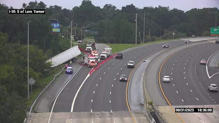 Lem Turner ramp closure continues after semi veers off road near I