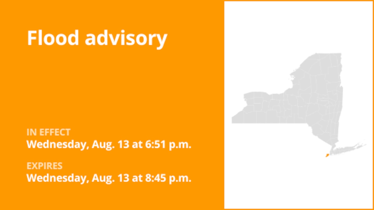NYC weather: Flood advisory active for Staten Island Wednesday evening due to intense rainfall