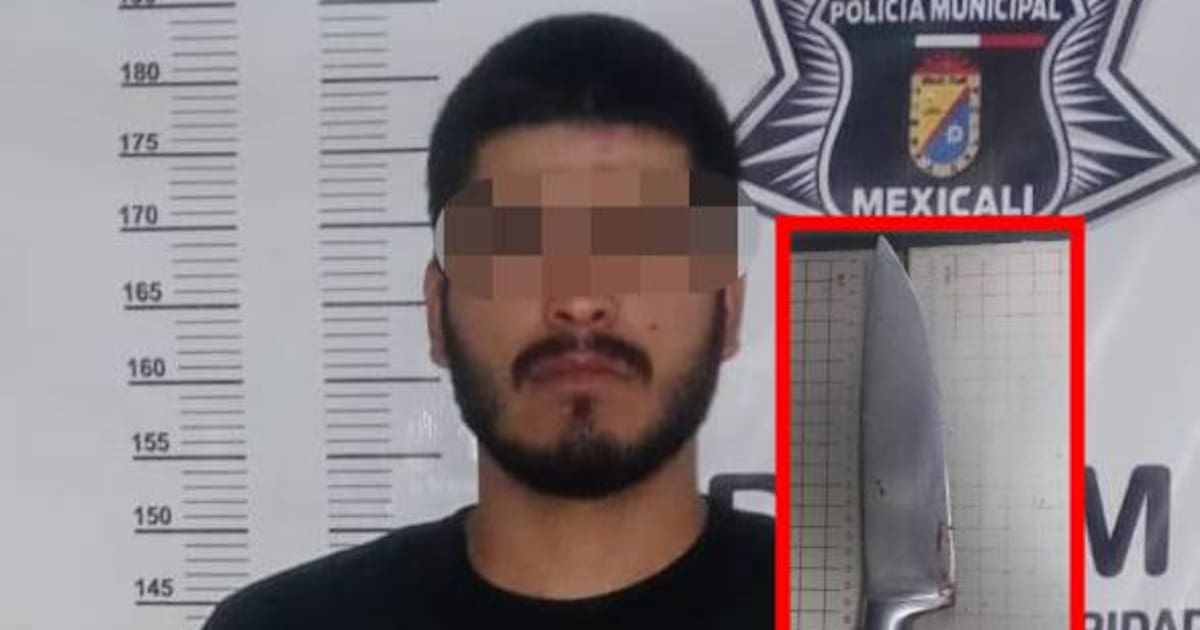 Detienen a joven tras agredir a su padre con un cuchillo en el valle de Mexicali