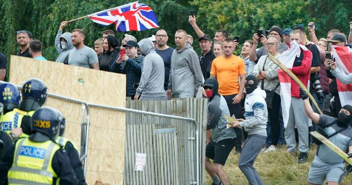 Rioters smash into asylum seeker hotel in horrific scenes as four jailed