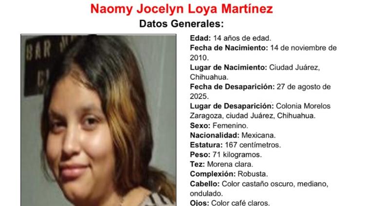 Piden ayuda para dar con el paradero de Naomy de 14 años
