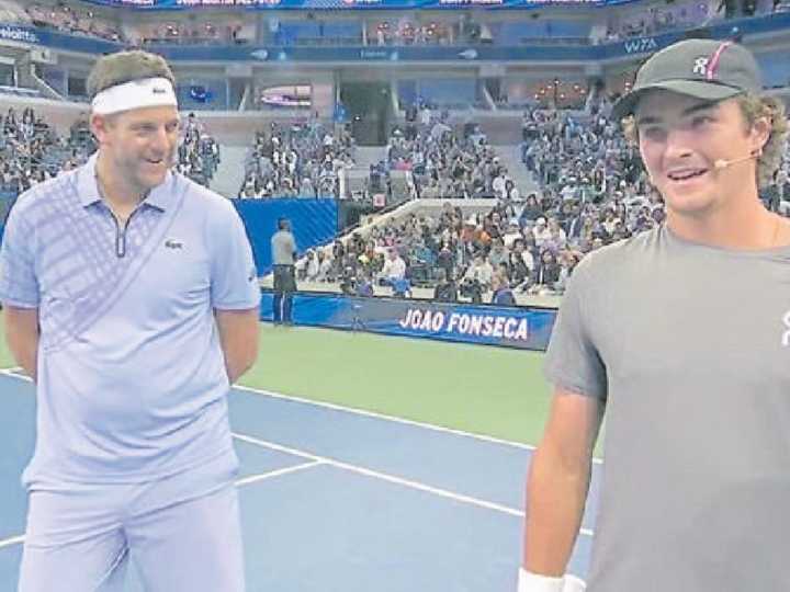 Del Potro volvió a ser feliz en Nueva York: jugó con Fonseca y vencieron a Roddick y Michelsen en una nueva edición de "Stars at the Open"