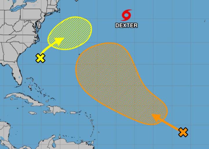 Hurricane center keeps tracking 2 Atlantic systems while TS Dexter becoming extratropical