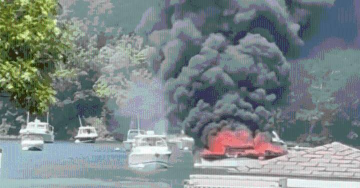 Boat erupts into flames near Put-In-Bay, 1 injured: US Coast Guard