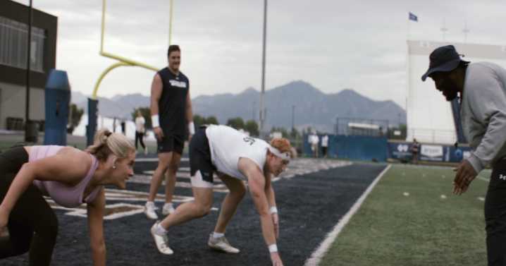 Montana State defensive line puts reporter through workout