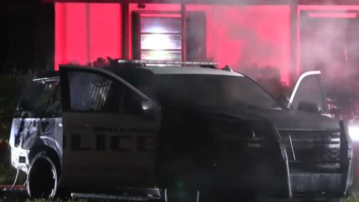 Fla. PD cruiser set ablaze in suspected arson