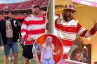 Taylor and Travis’ first post-engagement outing upstaged by Jason Kelce’s jorts