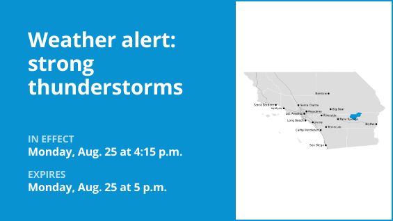 Thunderstorms with pea-sized hail in Joshua Tree NP East Monday – gusts as high as 55 mph