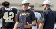 The Saints are officially practicing against the Rams on their last day in California