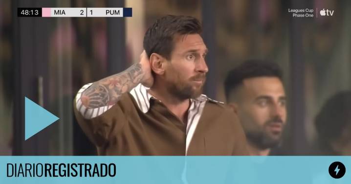 La reacción de Leo Messi cuando Lucho Suárez picó el penal para darle el triunfo al Inter Miami