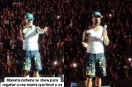 Maluma regaña a fan en pleno concierto por llevar a un bebé a su show