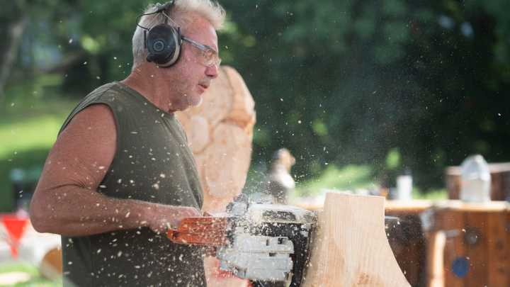 Chainsaw carvers get their own stage at the Iowa State Fair