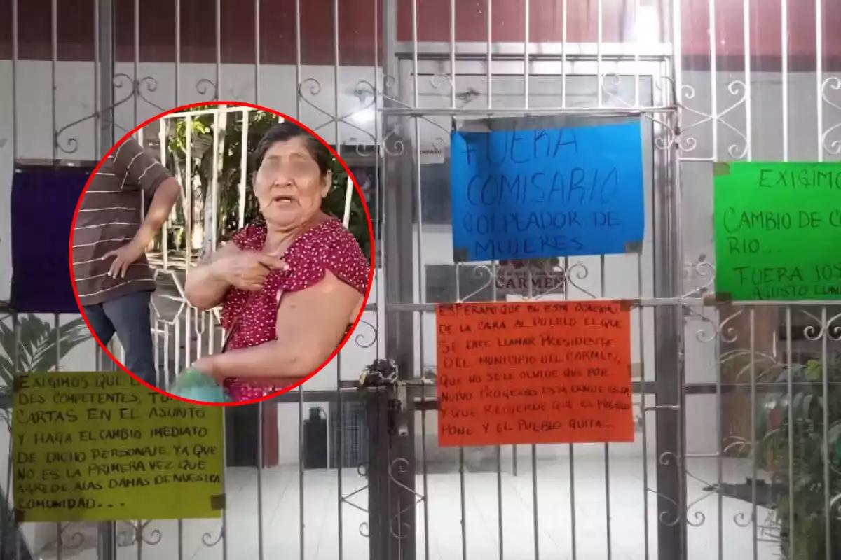 Denuncian a comisario de Nuevo Progreso, Carmen, por presunta agresión contra trabajadora de 62 años