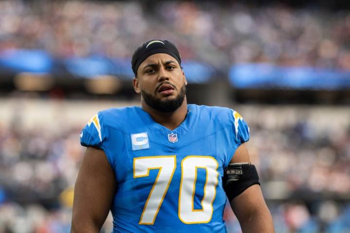 Chargers tackle Rashawn Slater carted off field with apparent leg injury