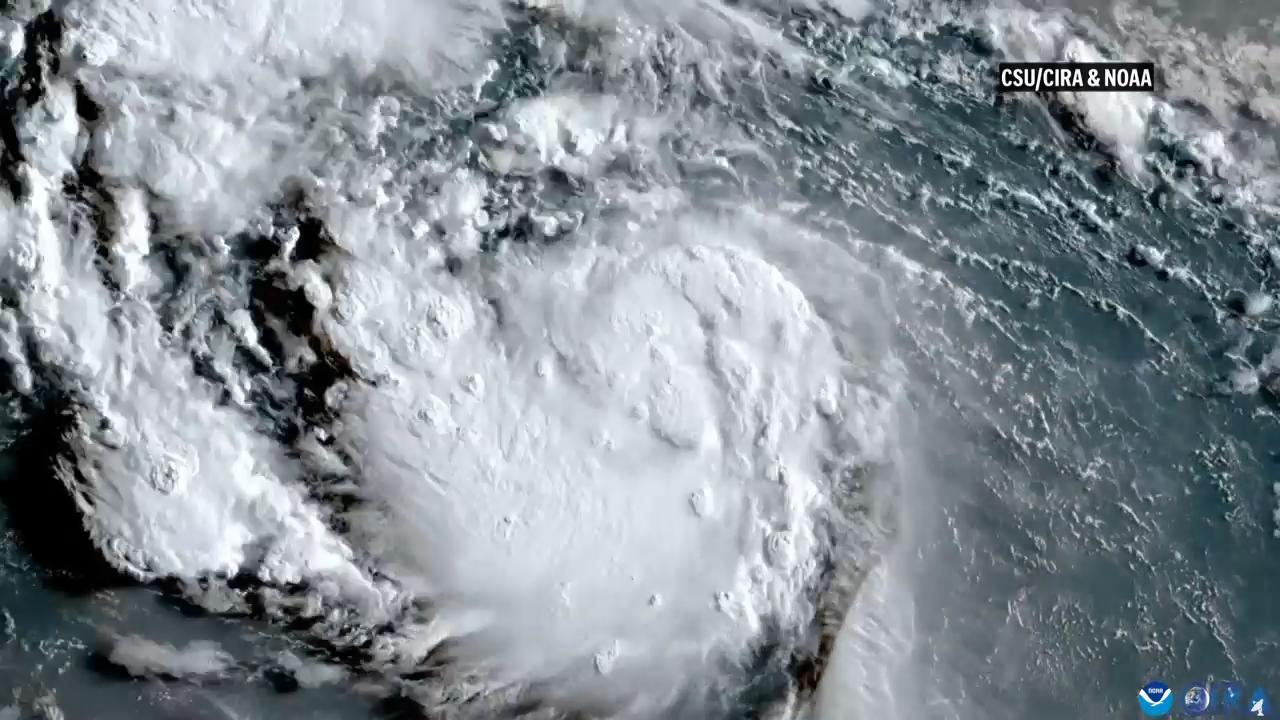Hurricane Erin explodes in strength to a Category 5 storm in the Caribbean