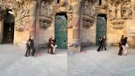 Dos ecologistas vandalizan la Sagrada Familia por los incendios
