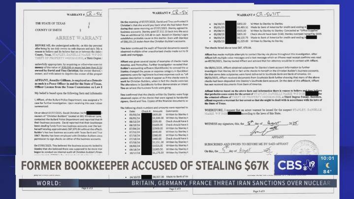 POLICE: Bookkeeper embezzled over $67,000 from East Texas construction firm to pay off credit card debt