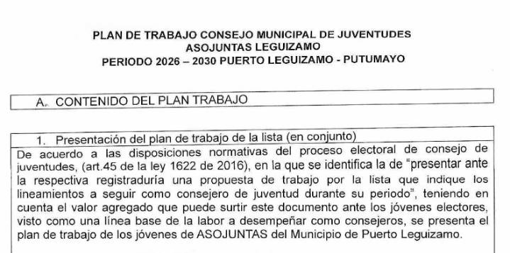 Jóvenes de Puerto Leguízamo proponen plan de trabajo para el Consejo de Juventudes