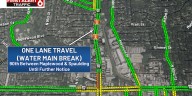 Water main breaks impacting two high traffic routes in Omaha