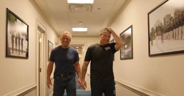 Pete Hegseth Shows Off Photos of Himself in Pentagon Hallway in Cringe Video