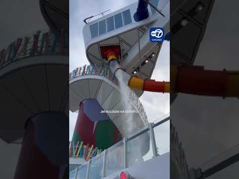 'Stop the slide': Passengers cry out in horror after glass panel breaks off cruise ship water slide