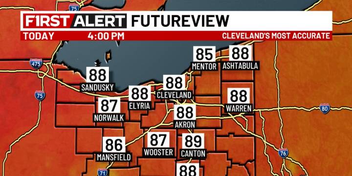 Northeast Ohio Weather: Hot and humid; risk of storms later tomorrow