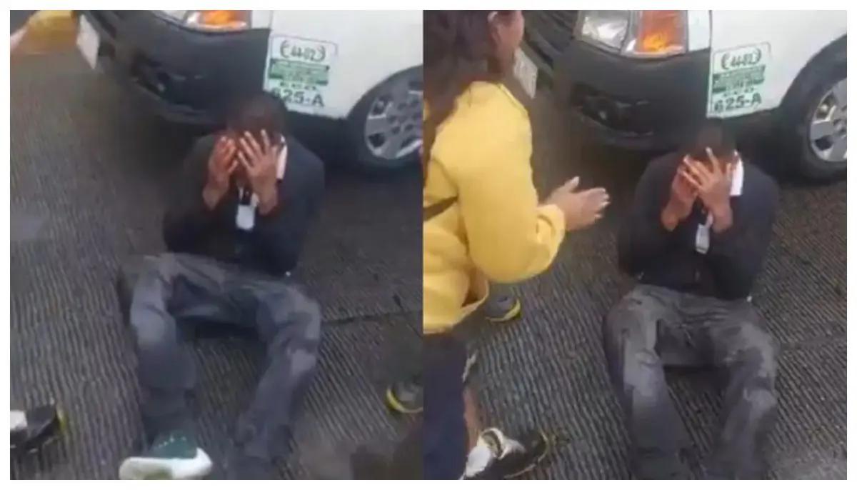 Pasajeros golpean a presunto asaltante en combi de Edomex; él grita “¡Yo no fui!” entre lágrimas (VIDEO)