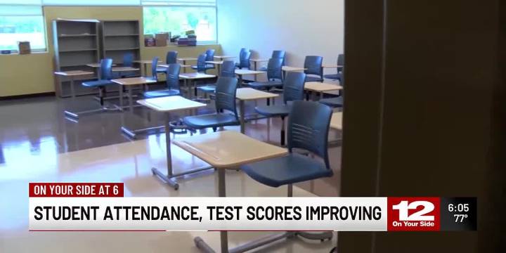 Student attendance, test scores improving